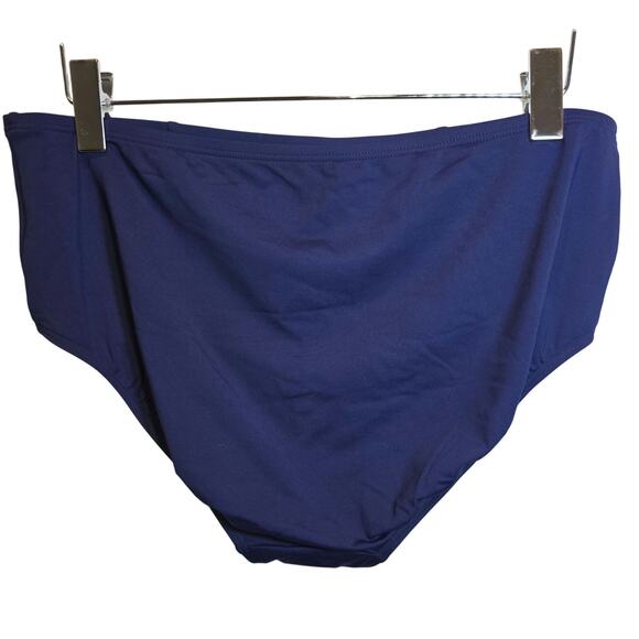 LANDS' END Draper James Plus 16W Navy Blue Retro High Waist Bikini Swim Bottom - Picture 4 of 6